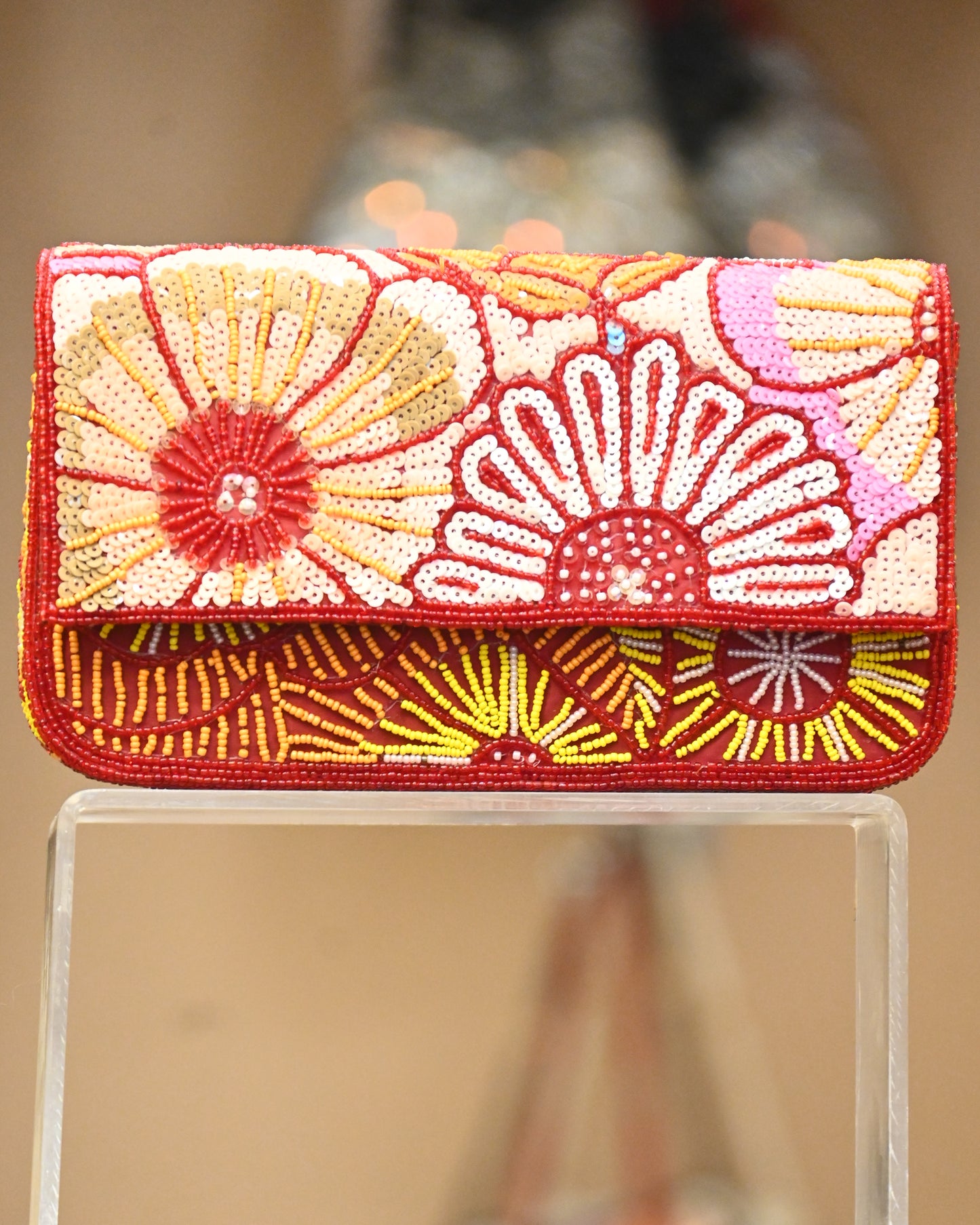 Multi Colour Party Wear Clutch - Bags Gallore