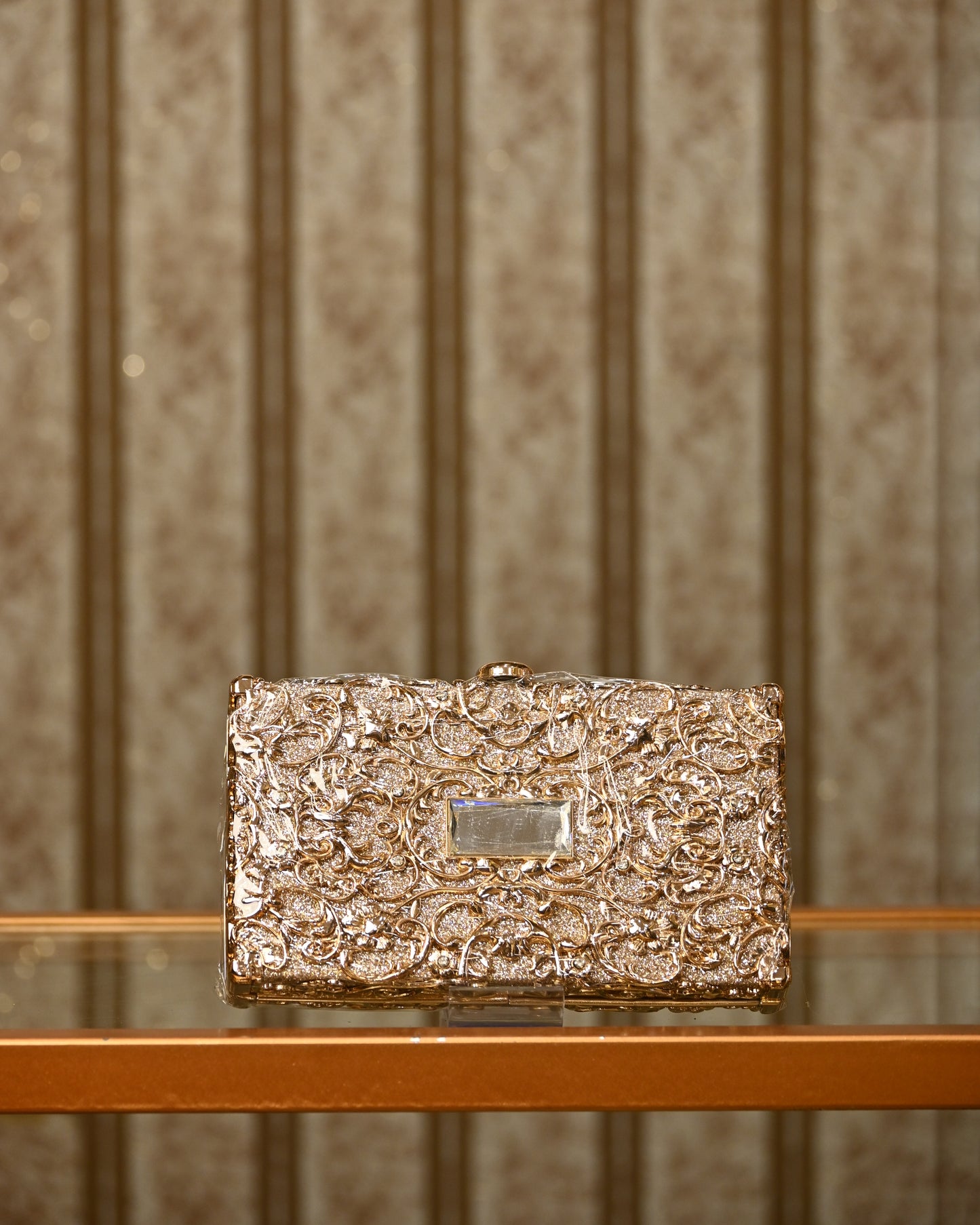 Luxury Resin Bridal Embellished Clutch - Bags Gallore