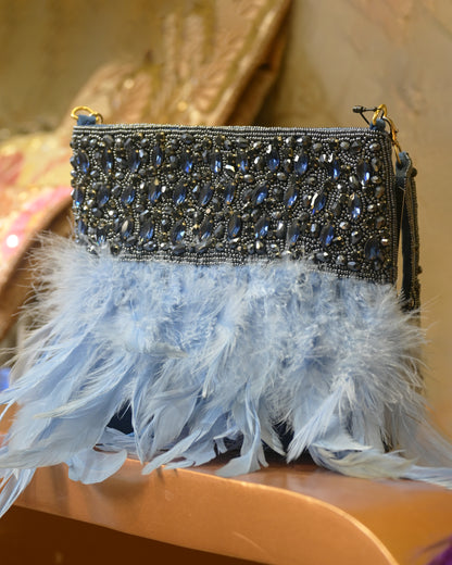 Embellished Fiery Feather Bag - Bags Gallore