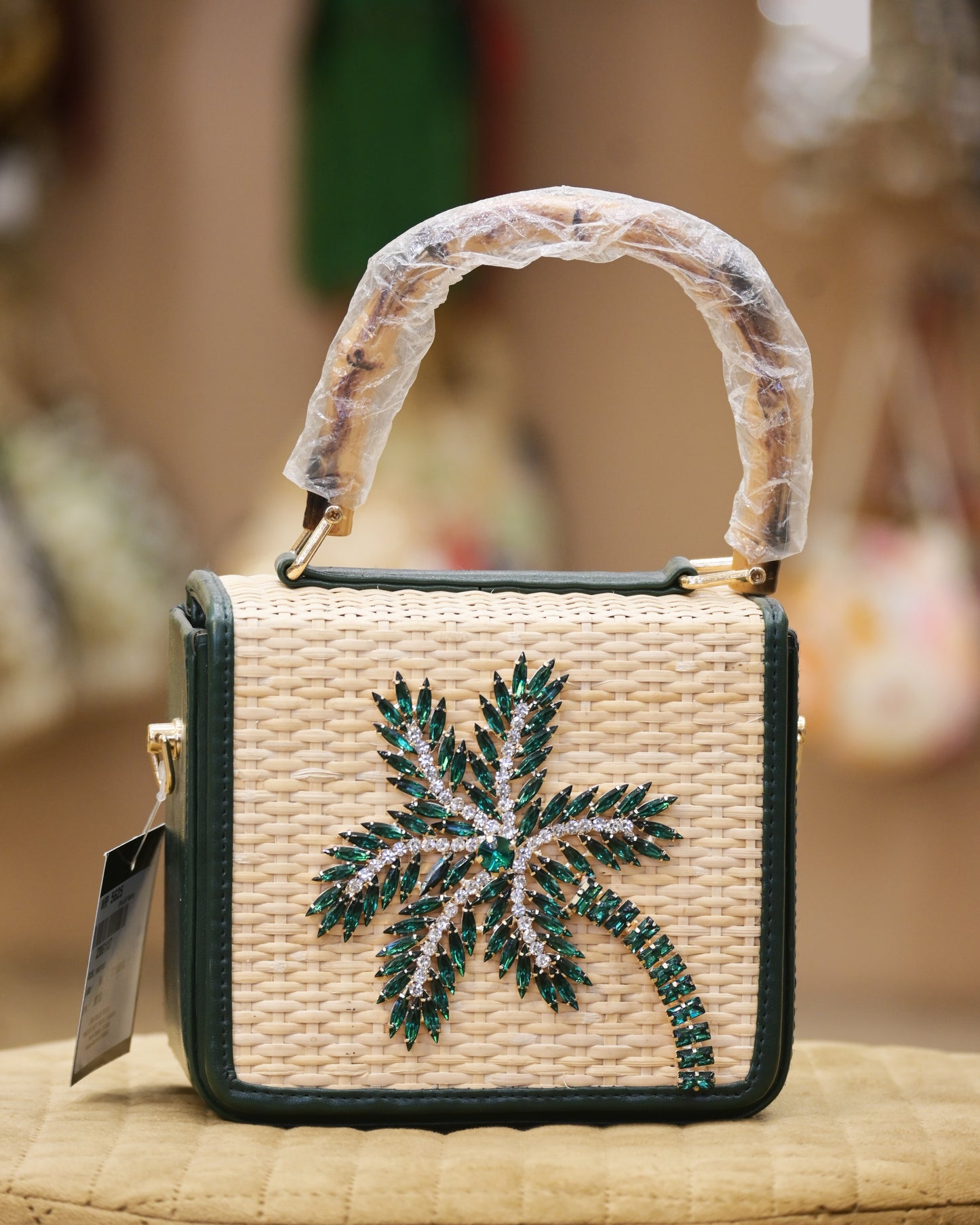 Embroidered Flower Mesh Potli - Bags Gallore