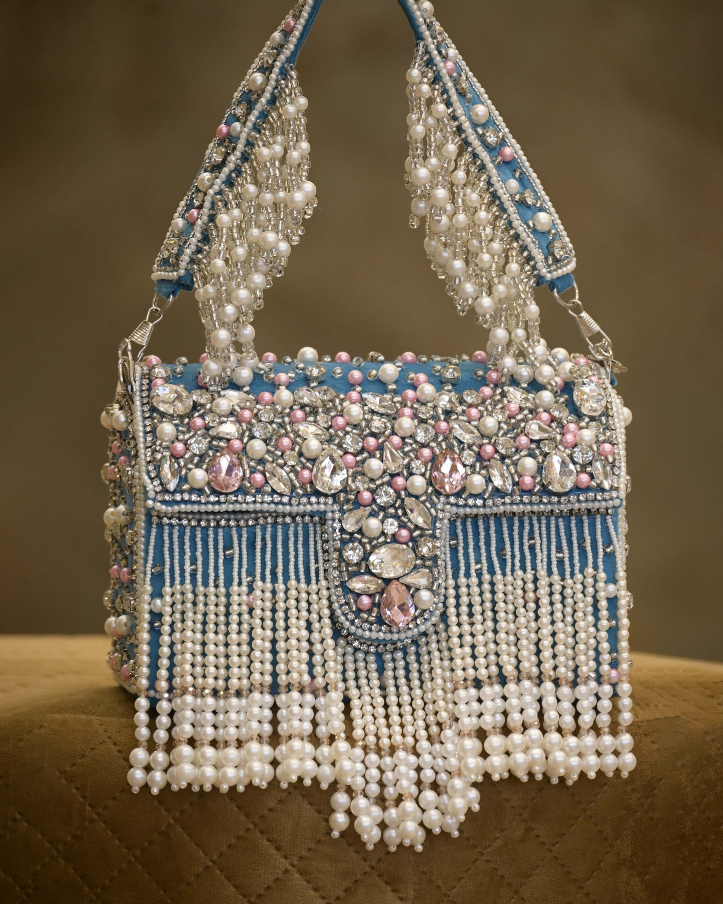 Tassels & Crystal Embroidered Handcrafted Handbag