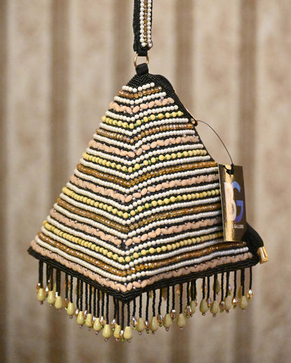 Pyramid Pearl Embroidery Potli Bag