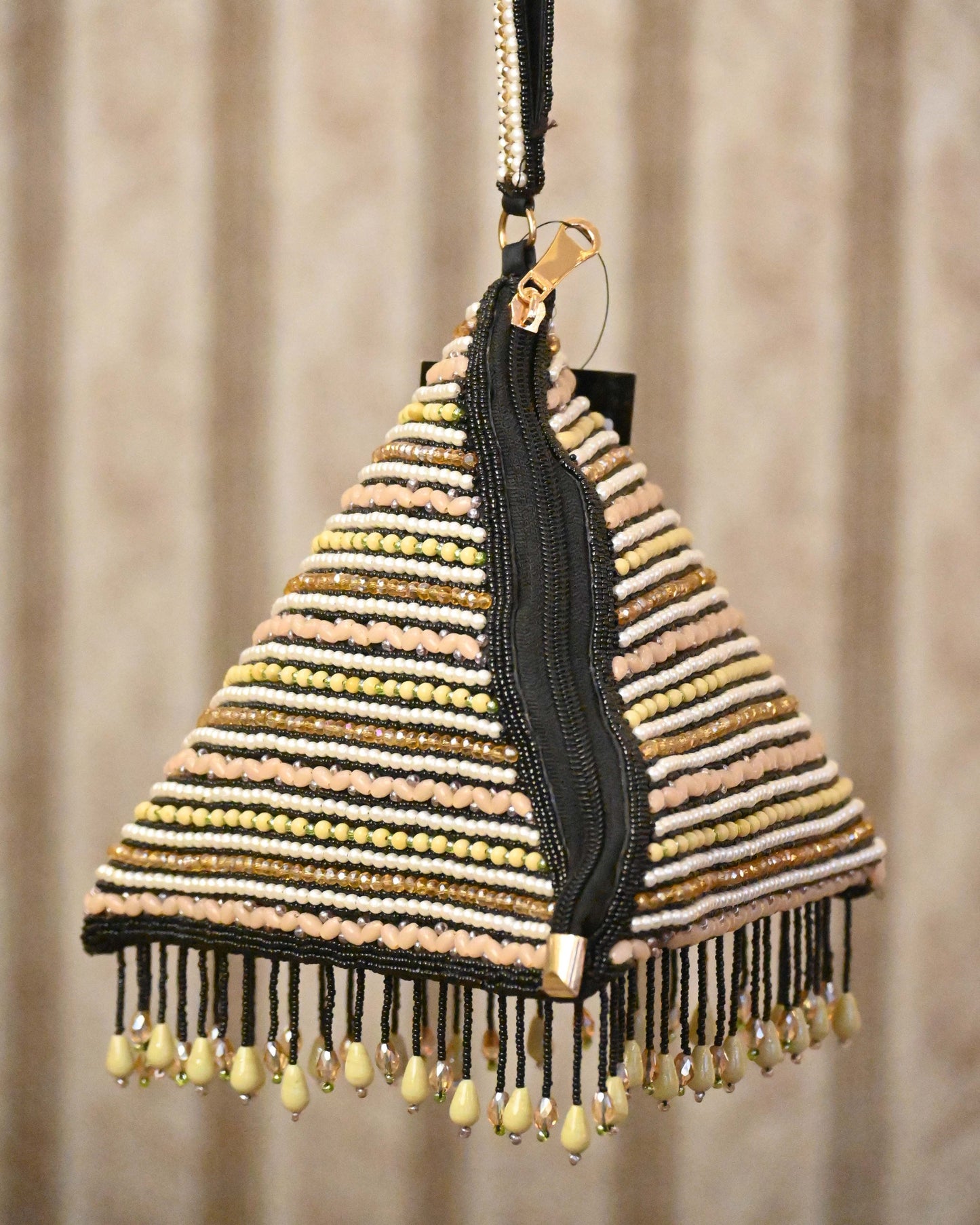 Pyramid Pearl Embroidery Potli Bag