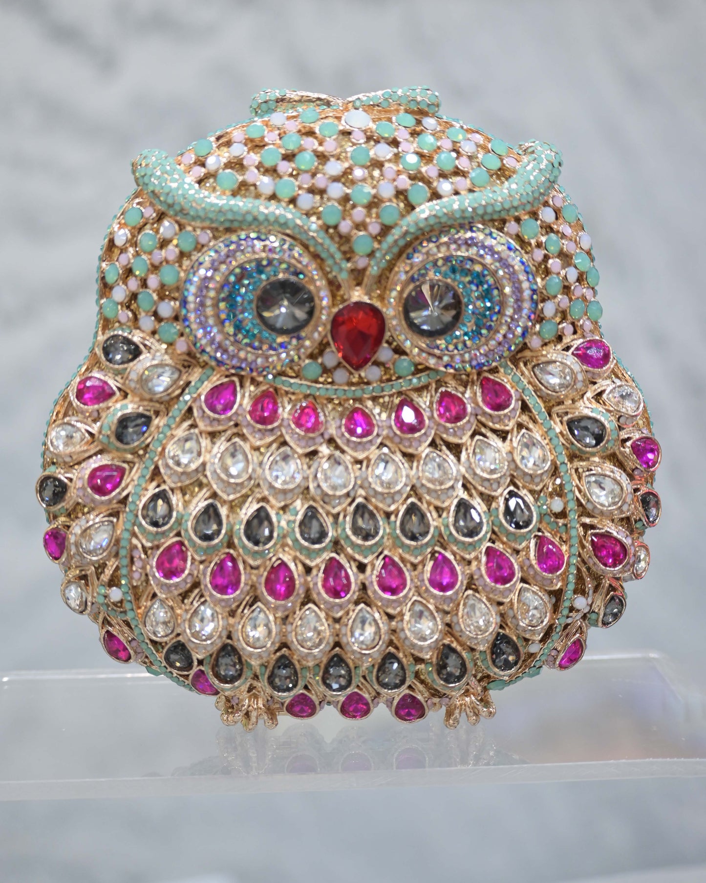 Crystal Cute Owl Clutch