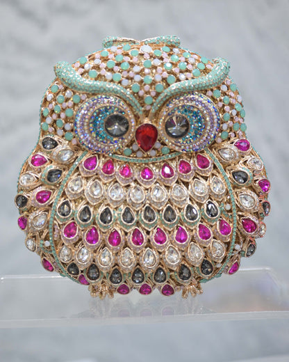 Crystal Cute Owl Clutch