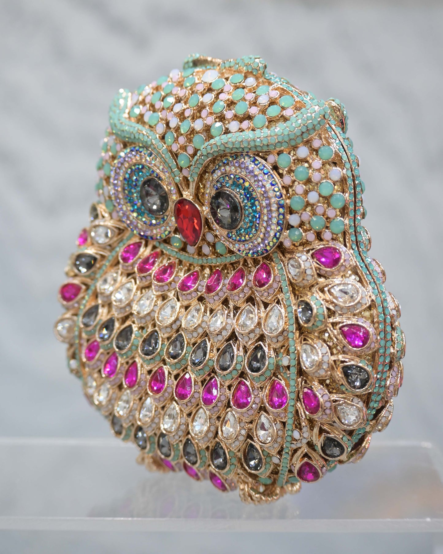 Crystal Cute Owl Clutch