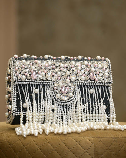 Tassels & Crystal Embroidered Handcrafted Handbag