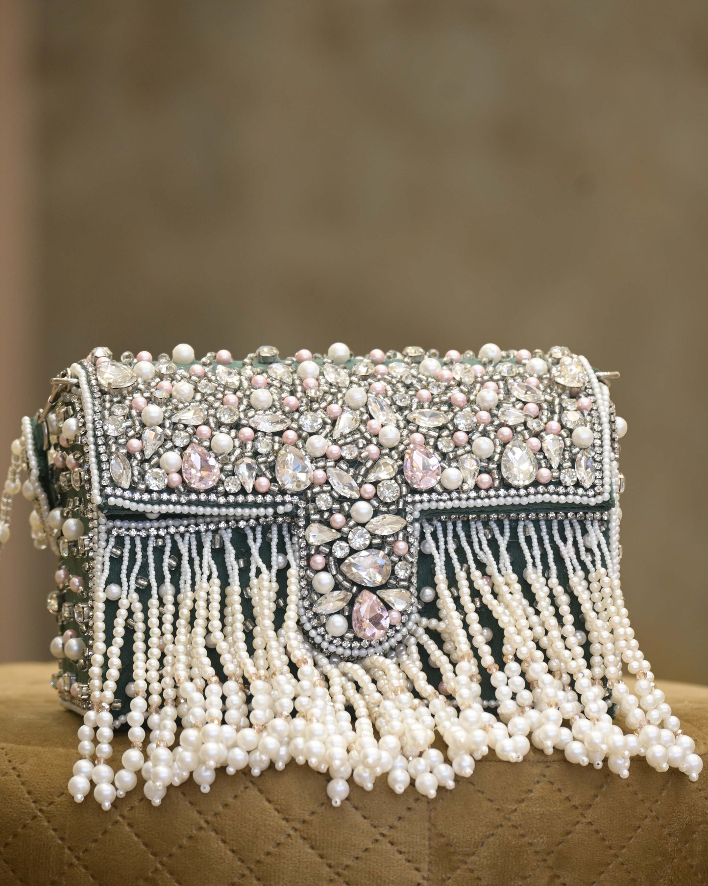 Tassels & Crystal Embroidered Handcrafted Handbag