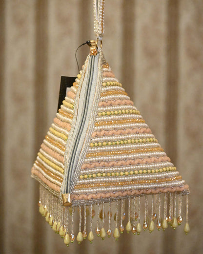 Pyramid Pearl Embroidery Potli Bag