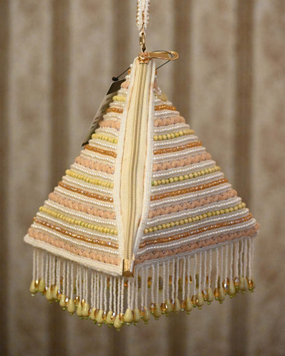 Pyramid Pearl Embroidery Potli Bag