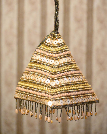 Pyramid Pearl Embroidery Potli Bag