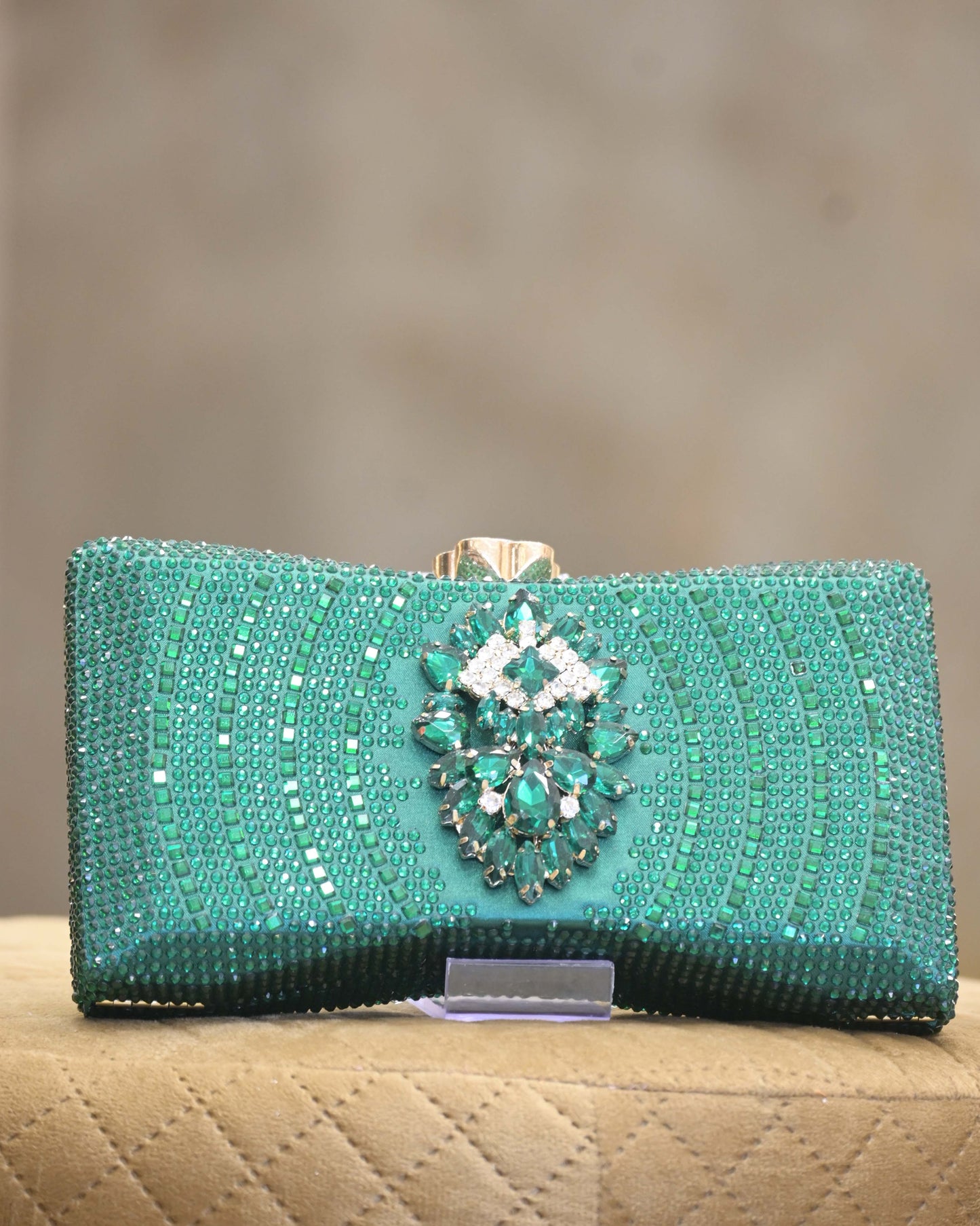 Beaded Rhinestone Evening Clutch Purse