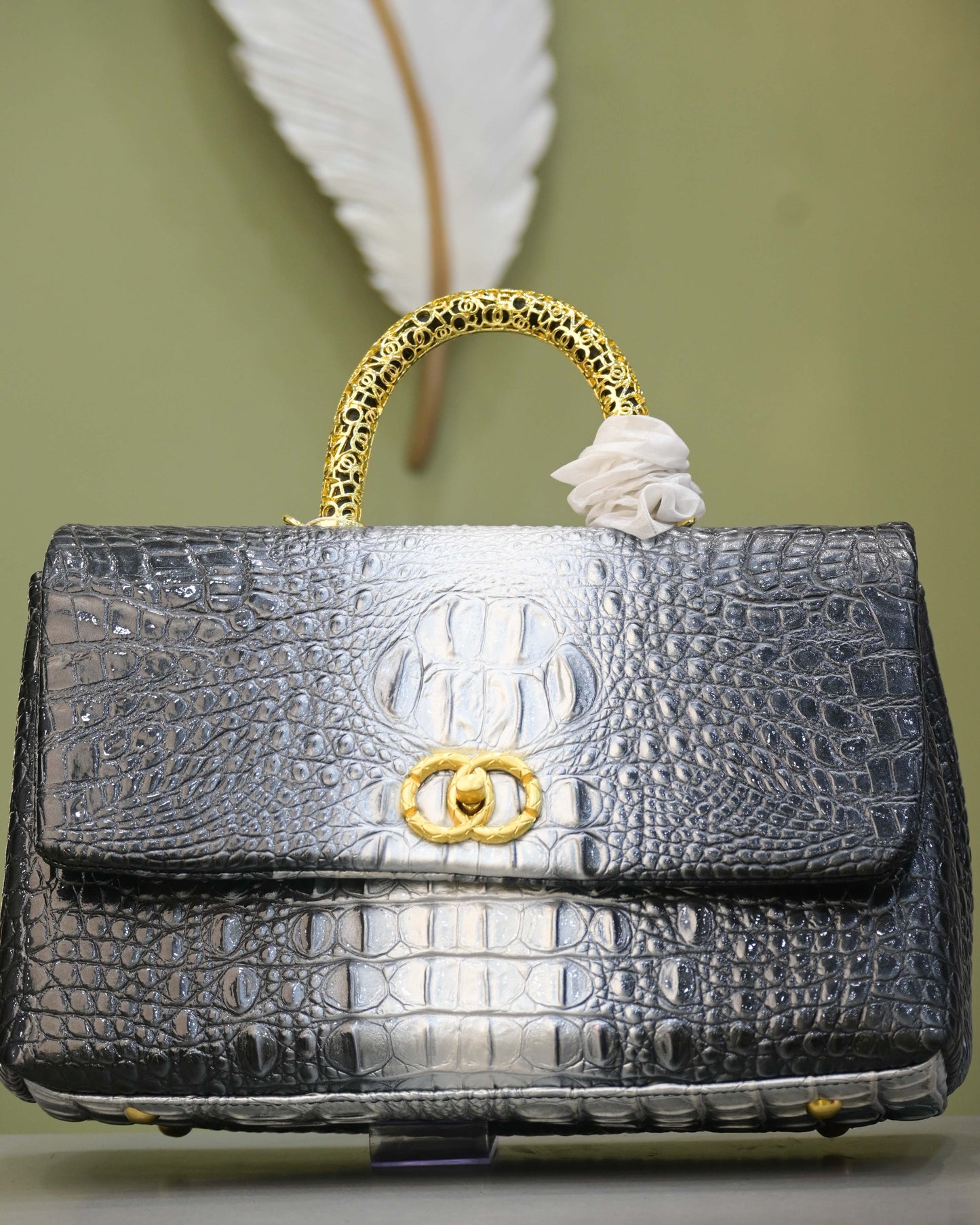 Designer Crocodile Handbag, Crocodile Crossbody Bag