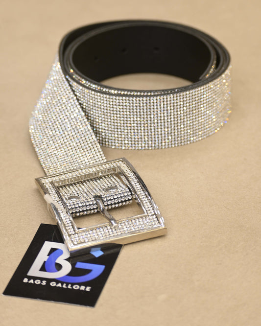 Embellished Belt with Buckle Closure