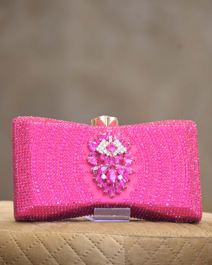 Beaded Rhinestone Evening Clutch Purse