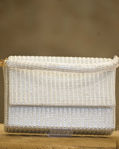 Vegan Leather Embellished Clutch