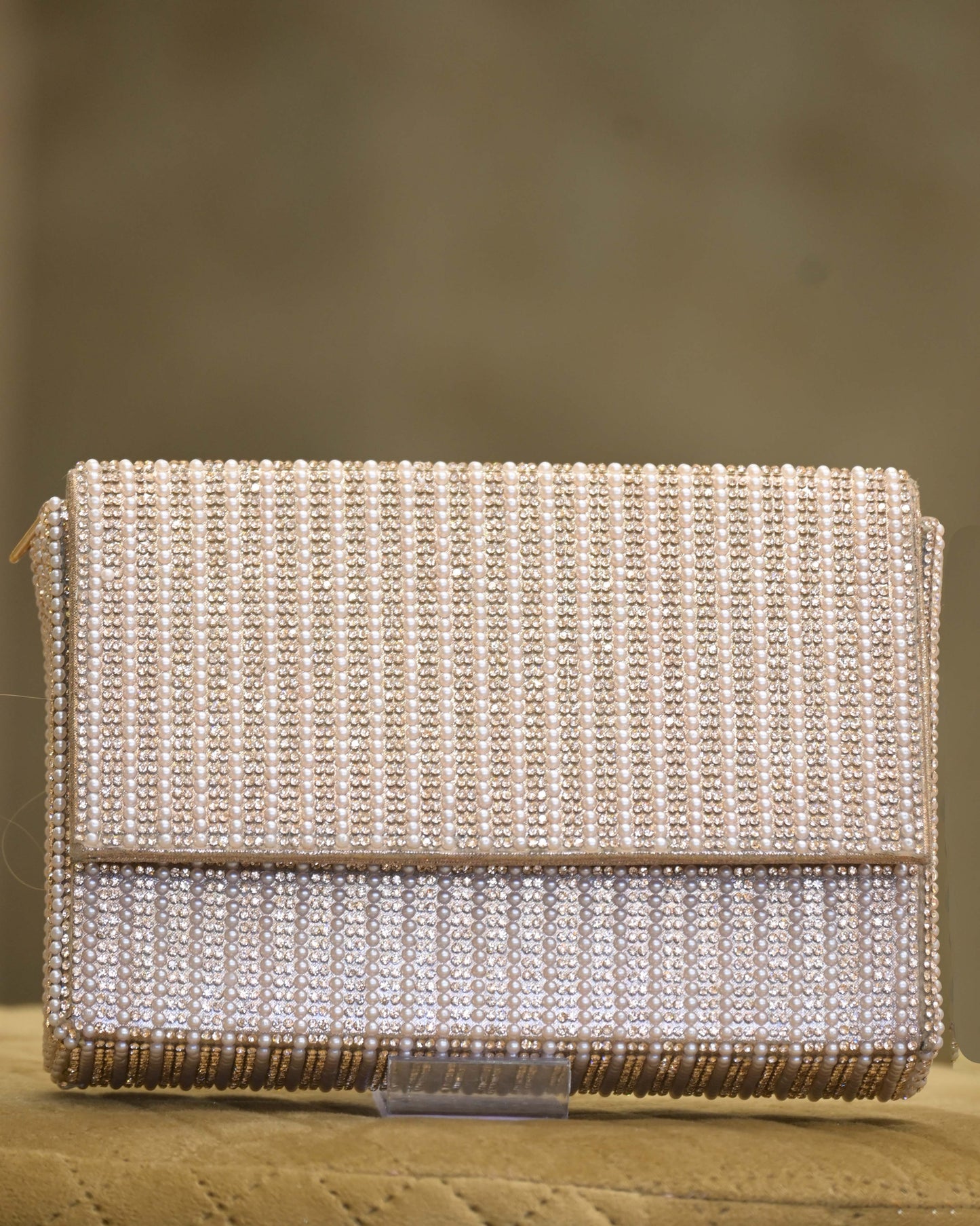 Vegan Leather Embellished Clutch