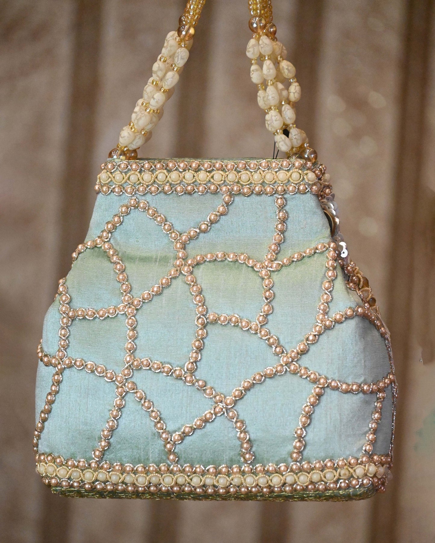 Poly Silk Embellished Potli Bag