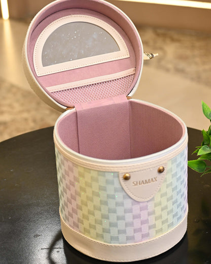 Round Bridal makeup Vanity Box