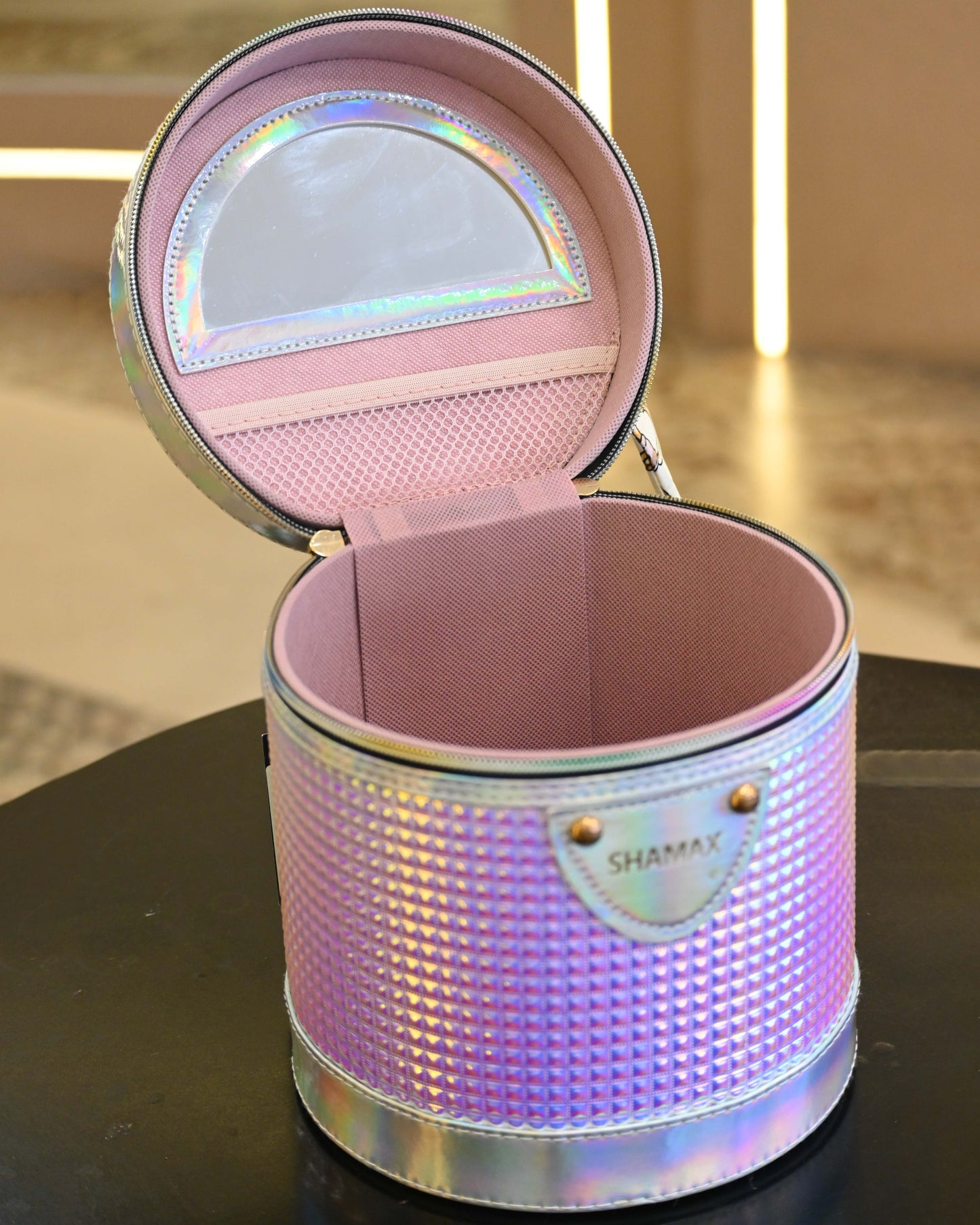 Round Bridal makeup Vanity Box