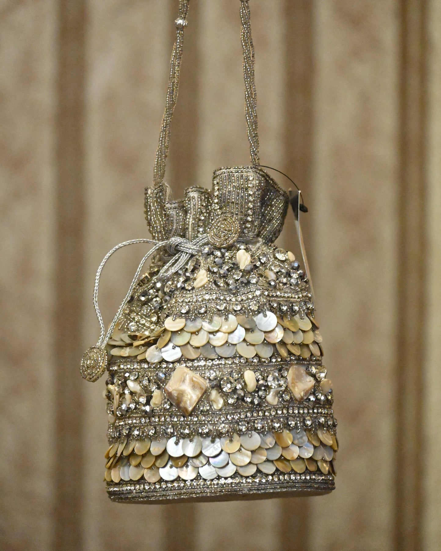 embroidered bucket bag