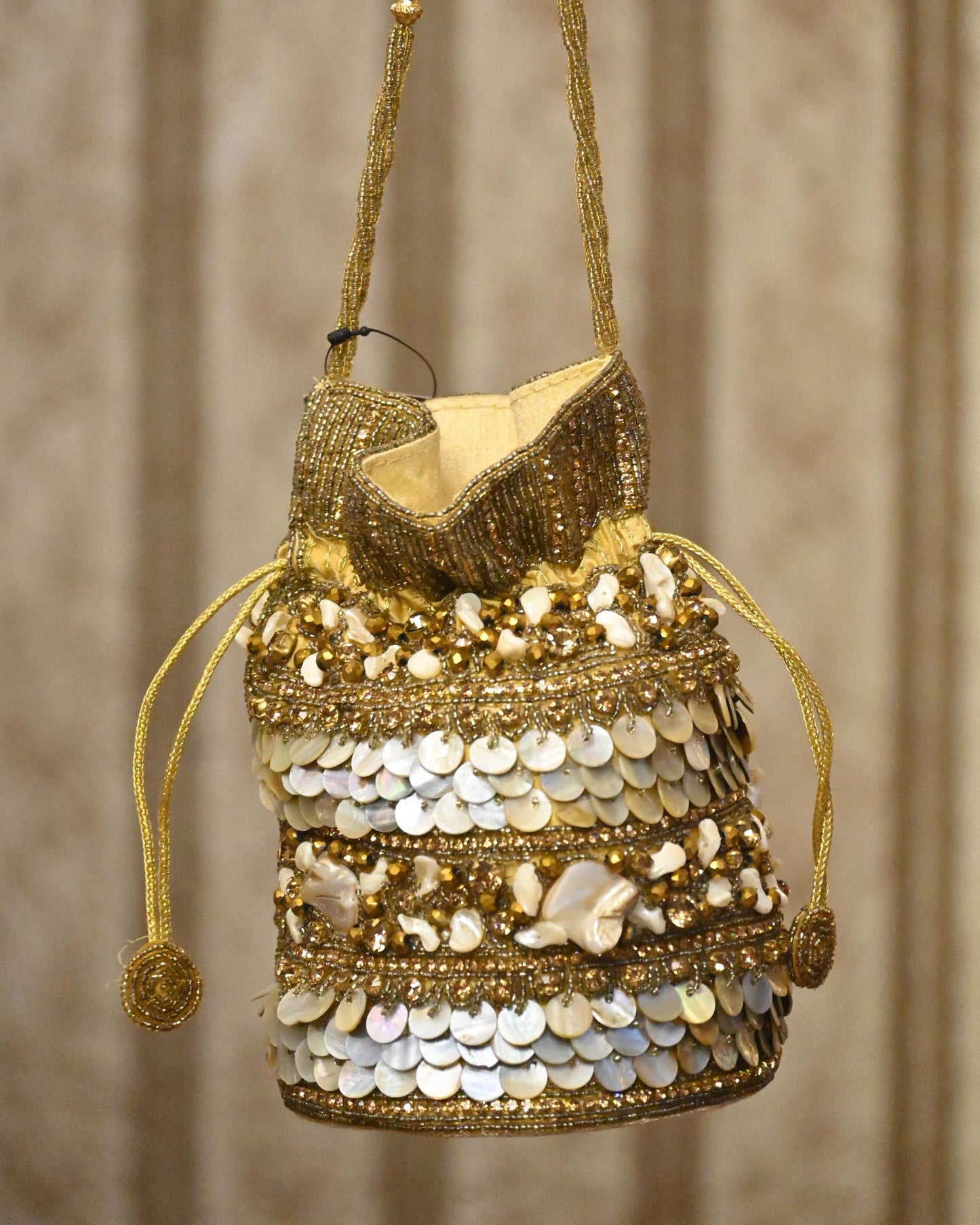 embroidered bucket bag