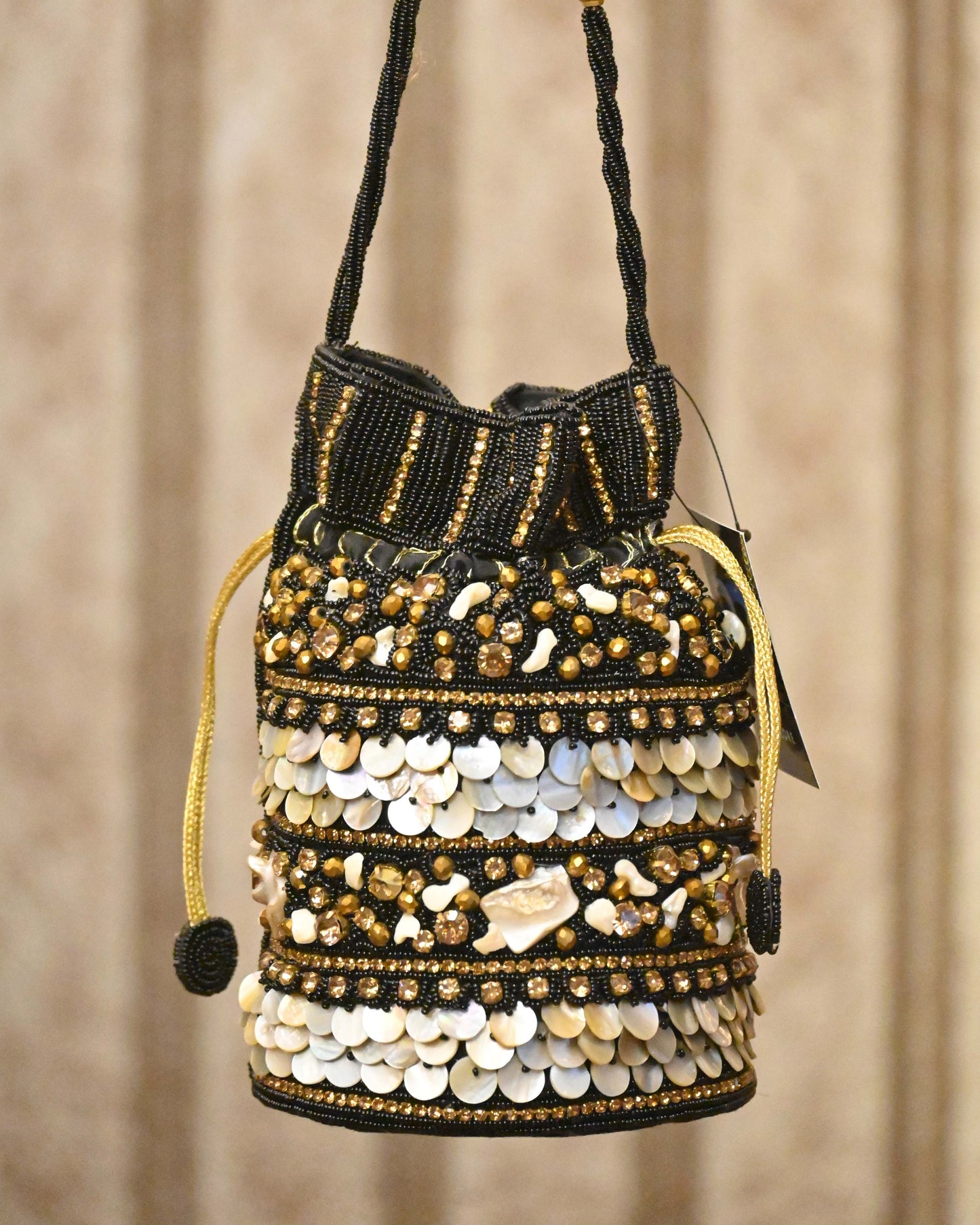 embroidered bucket bag