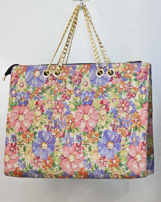 Floral Printed Oversized Tote Cotton Bag