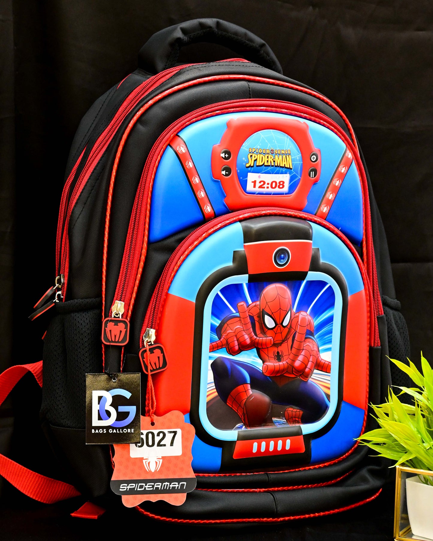 Triple Pocket Super Hero School Bag Backpack for Kids - Age 6 to 14 years (16 inches)