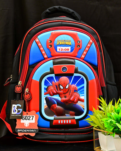 Triple Pocket Super Hero School Bag Backpack for Kids - Age 6 to 14 years (16 inches)