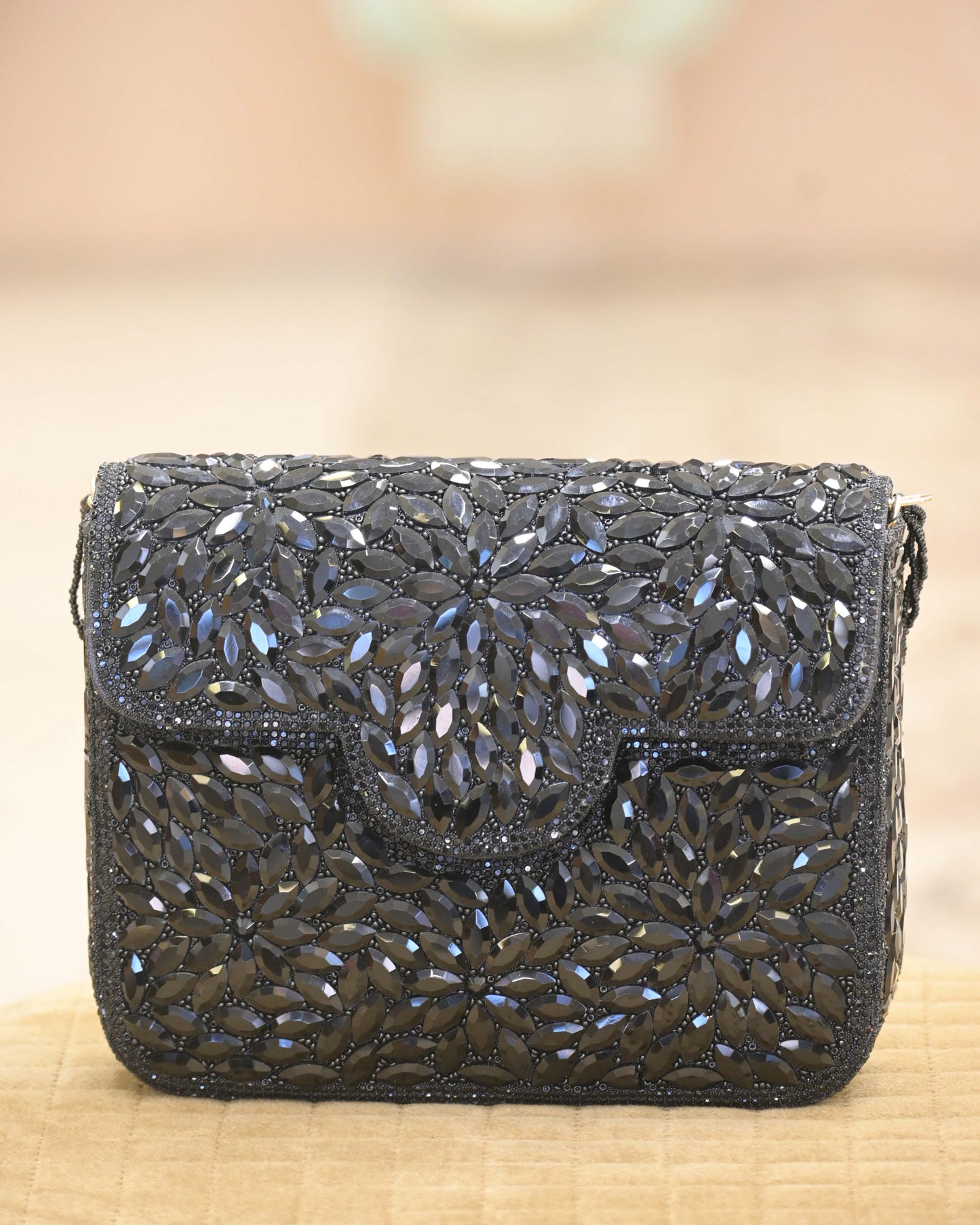 Embellished Crystal Studded Clutch