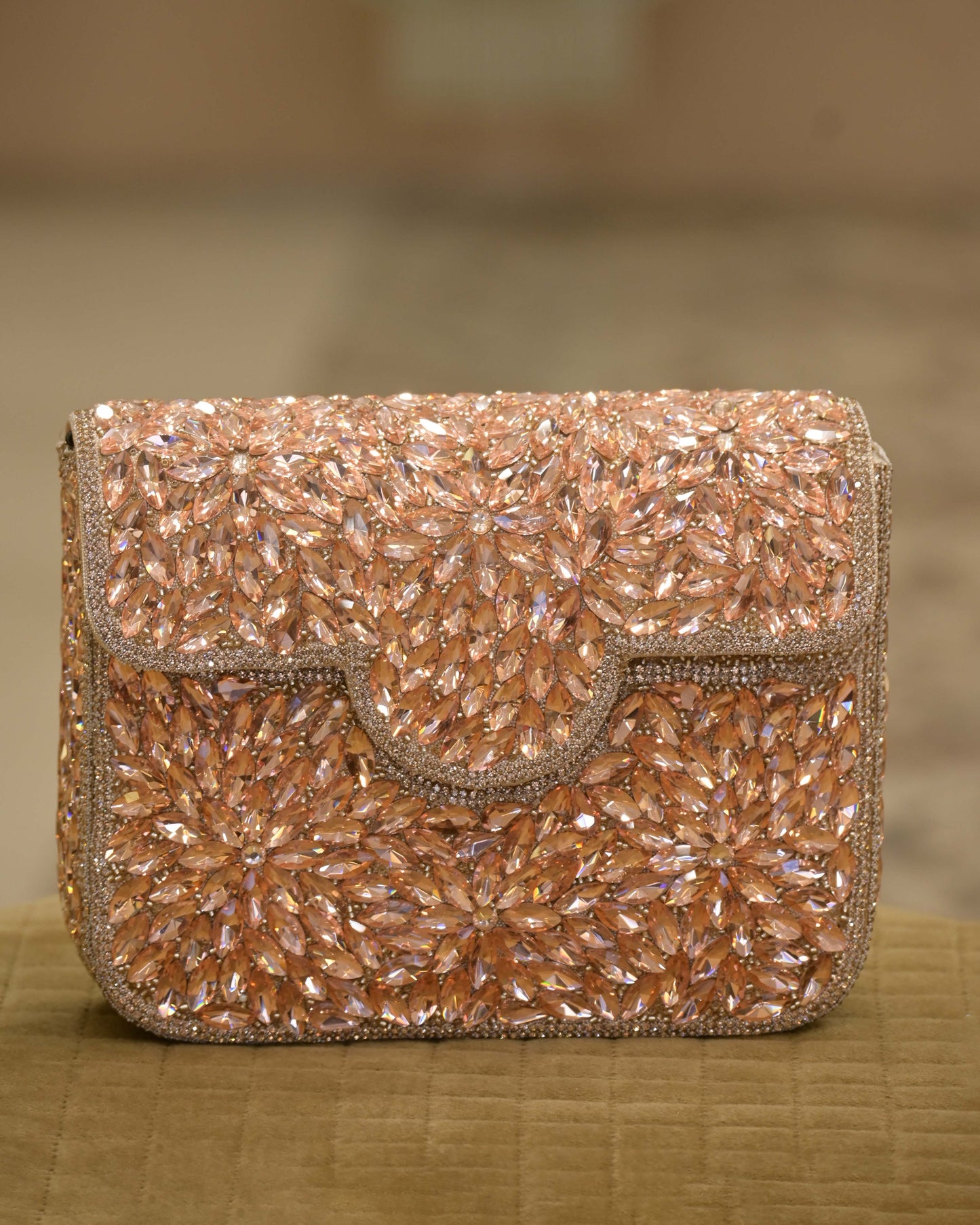 Embellished Crystal Studded Clutch