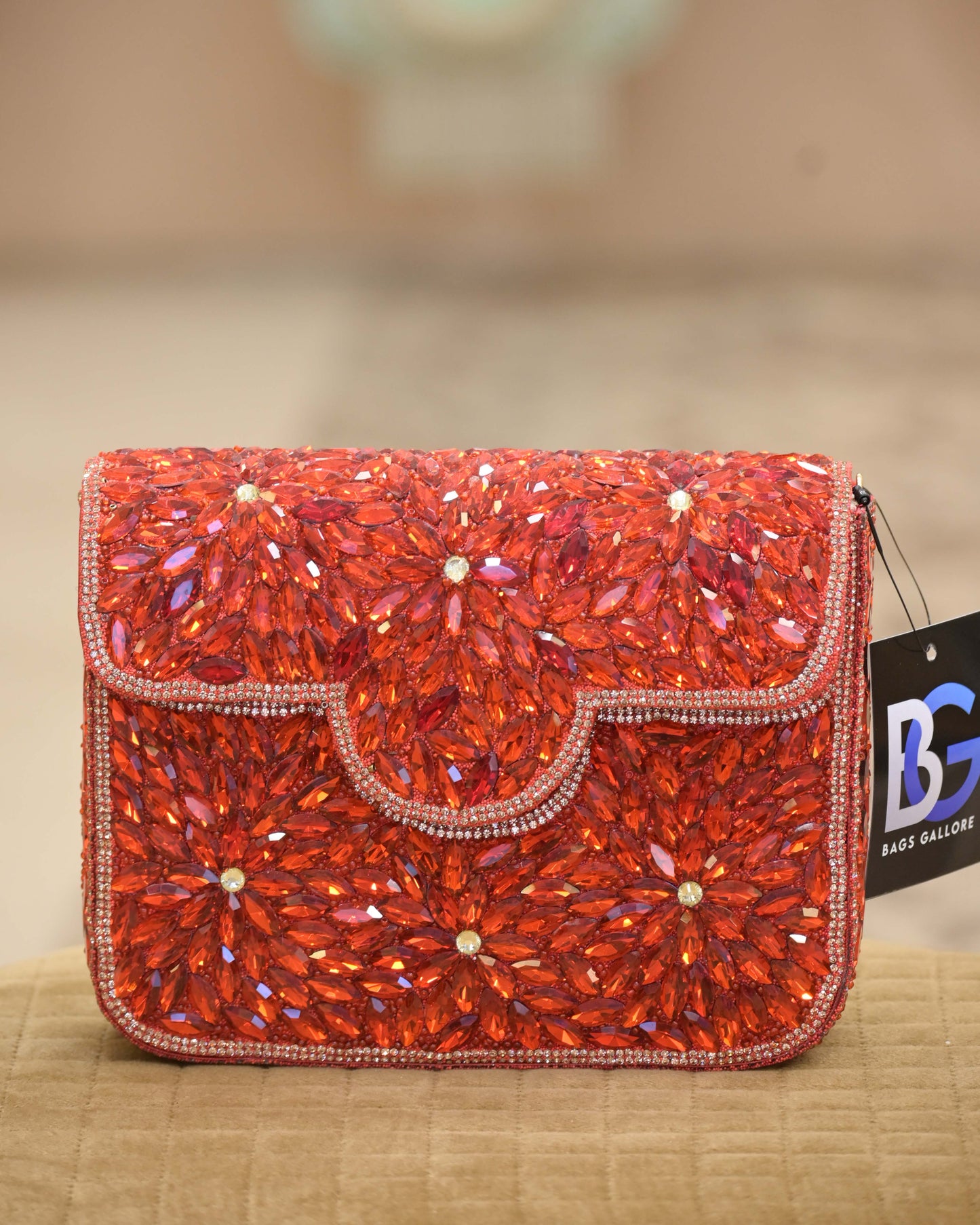 Embellished Crystal Studded Clutch