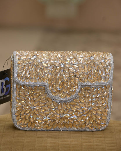 Embellished Crystal Studded Clutch