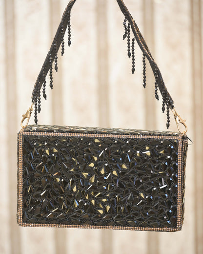 Embellished Crystal Studded Box Clutch