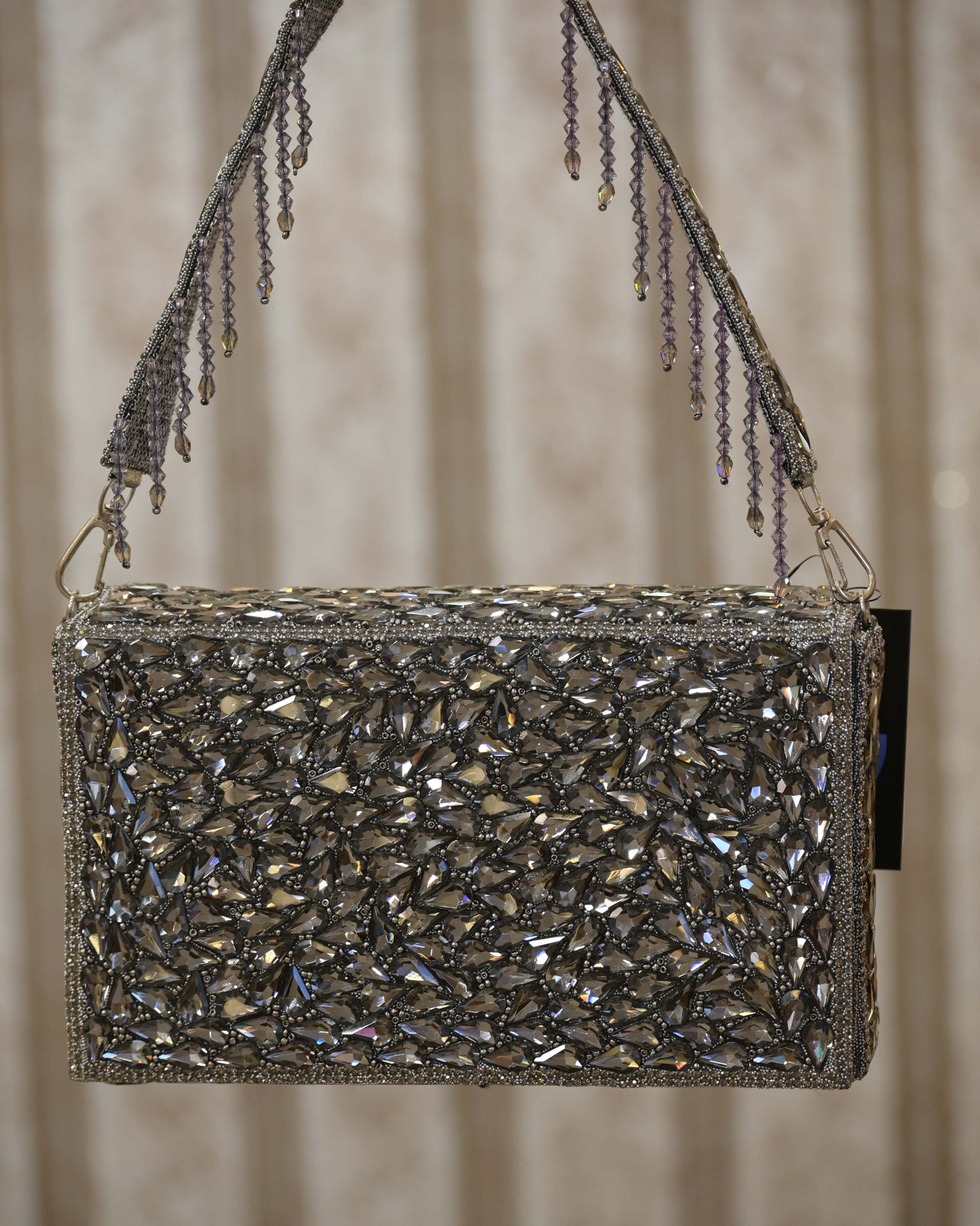 Embellished Crystal Studded Box Clutch