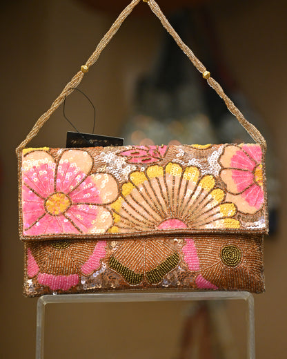 Flowers Multi Colour Clutch - Bags Gallore