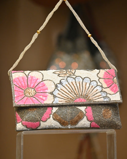 Flowers Multi Colour Clutch - Bags Gallore